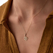 14k Gold Minimalist Snake Necklace - Solid 14k Gold Necklace