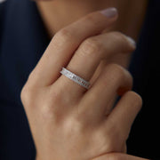 14K Gold Baguette Eternity Band Ring - Solid 14k Gold Ring