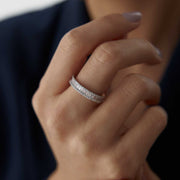 14K Gold Baguette Eternity Band Ring - Solid 14k Gold Ring
