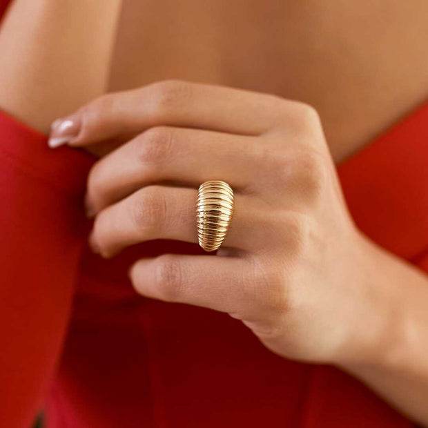 Croissant Ring in 14k Gold - Solid 14k Gold Ring
