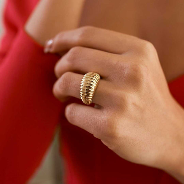 Croissant Ring in 14k Gold - Solid 14k Gold Ring