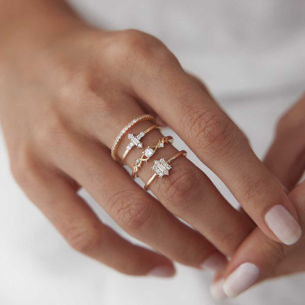 14K Gold Thin Eternity Band Ring - Solid 14k Gold Ring
