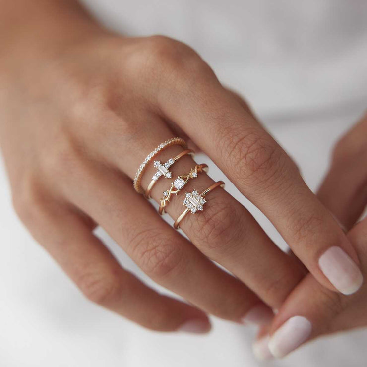 14K Gold Thin Eternity Band Ring - Solid 14k Gold Ring