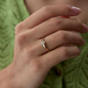 Gold Star Signet Ring - Solid 14k Gold Ring
