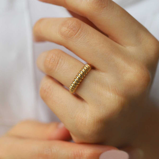 Croissant Ring 14k Gold - Solid 14k Gold Ring