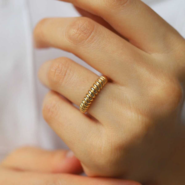 Croissant Ring 14k Gold - Solid 14k Gold Ring