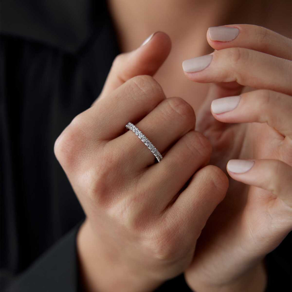 14K Gold Eternity Band Ring - Solid 14k Gold Ring