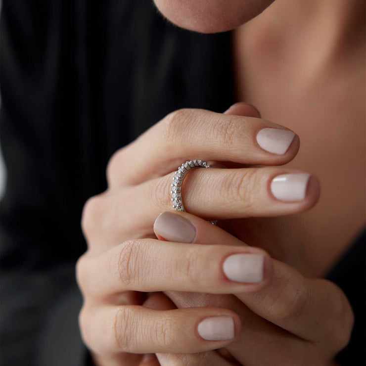14K Gold Eternity Band Ring - Solid 14k Gold Ring