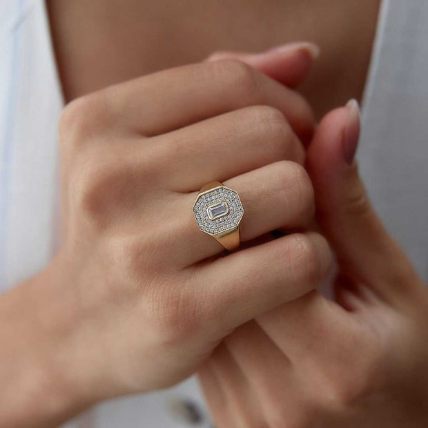 Straf Signet Ring - Solid 14k Gold Ring