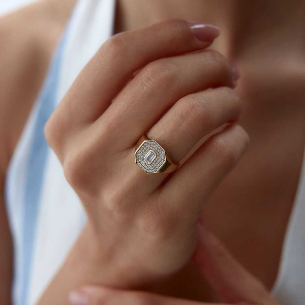 Straf Signet Ring - Solid 14k Gold Ring