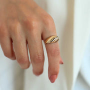14k Gold Croissant Ring - Solid 14k Gold Ring