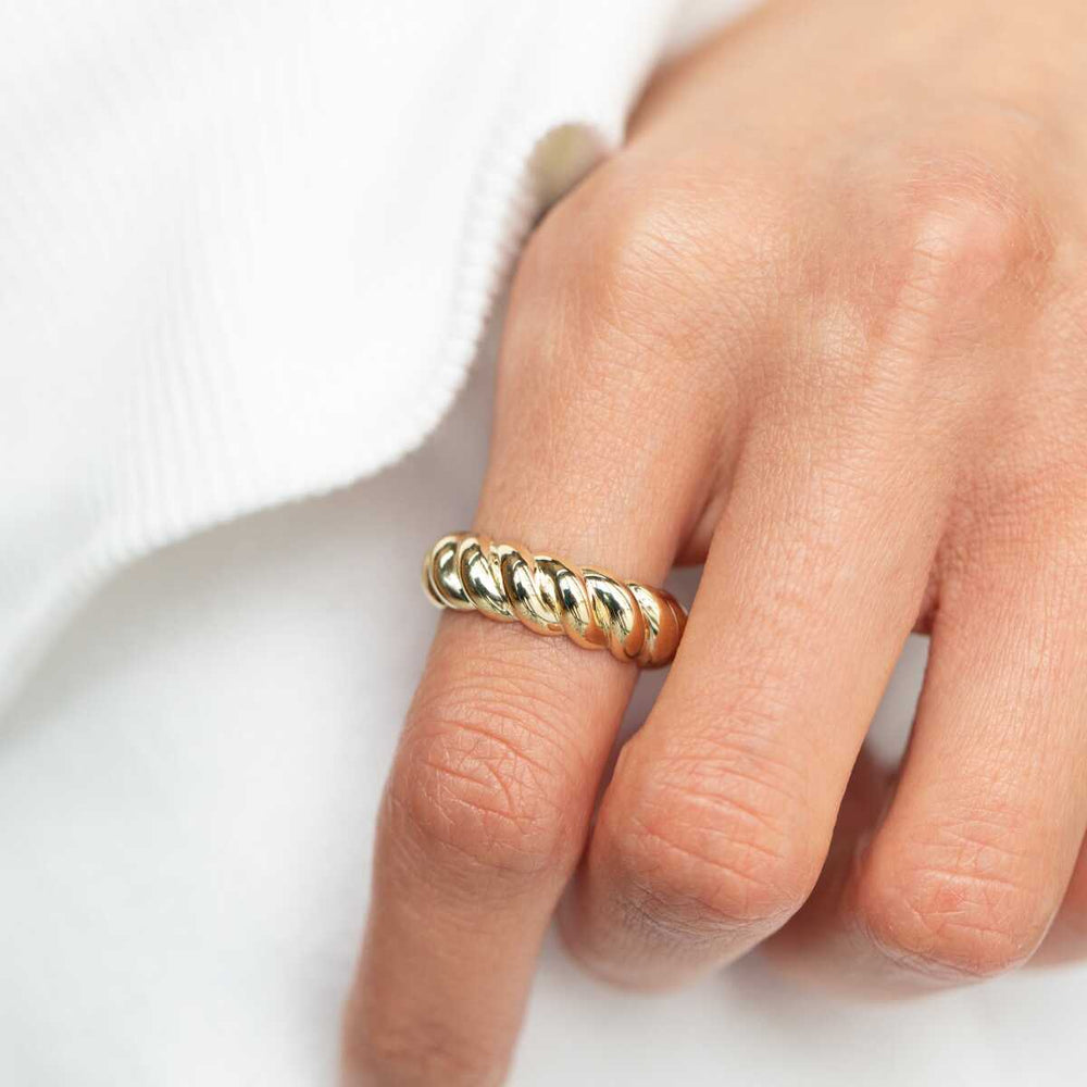 Croissant Ring 14k Gold - Solid 14k Gold Ring