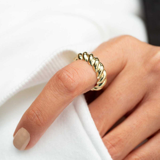 Croissant Ring 14k Gold - Solid 14k Gold Ring