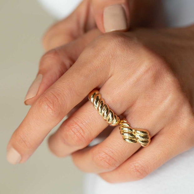 Croissant Ring 14k Gold - Solid 14k Gold Ring
