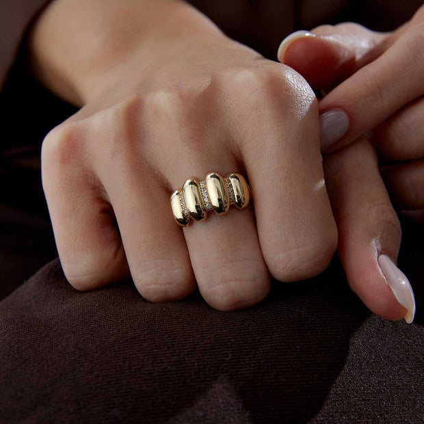 Croissant Ring 14k Gold - Solid 14k Gold Ring
