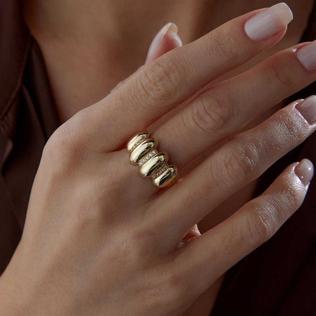 Croissant Ring 14k Gold - Solid 14k Gold Ring