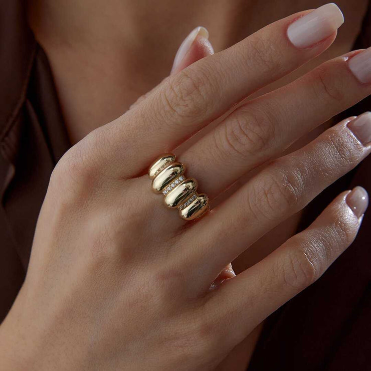 Croissant Ring 14k Gold - Solid 14k Gold Ring