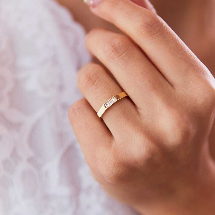 Geometrical Ring - Solid 14k Gold Ring
