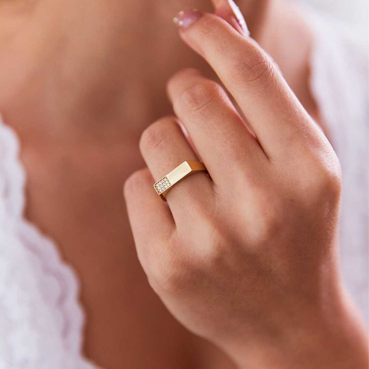 Geometrical Ring - Solid 14k Gold Ring