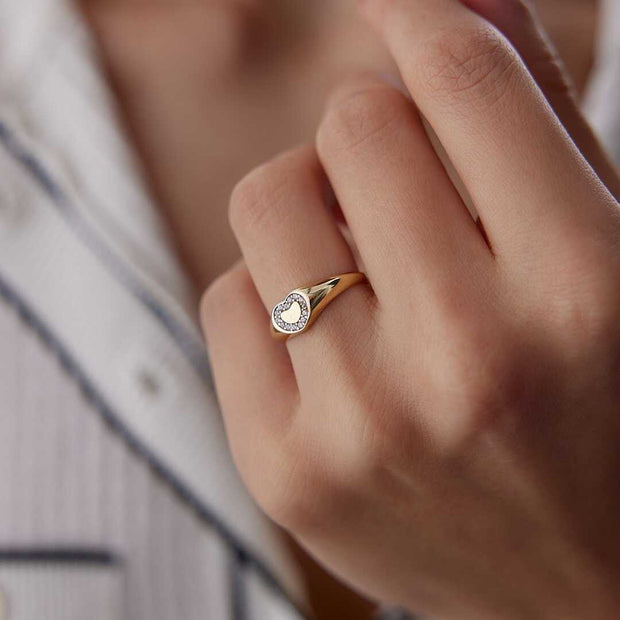 Kalpli Signet Ring - Solid 14k Gold Ring