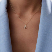 14k Gold Women’s Butterfly Necklace - Solid 14k Gold Necklace