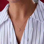 14k Gold Dragonfly Necklace - Solid 14k Gold Necklace