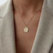 14k Gold Libra Zodiac Necklace - Solid 14k Gold Necklace