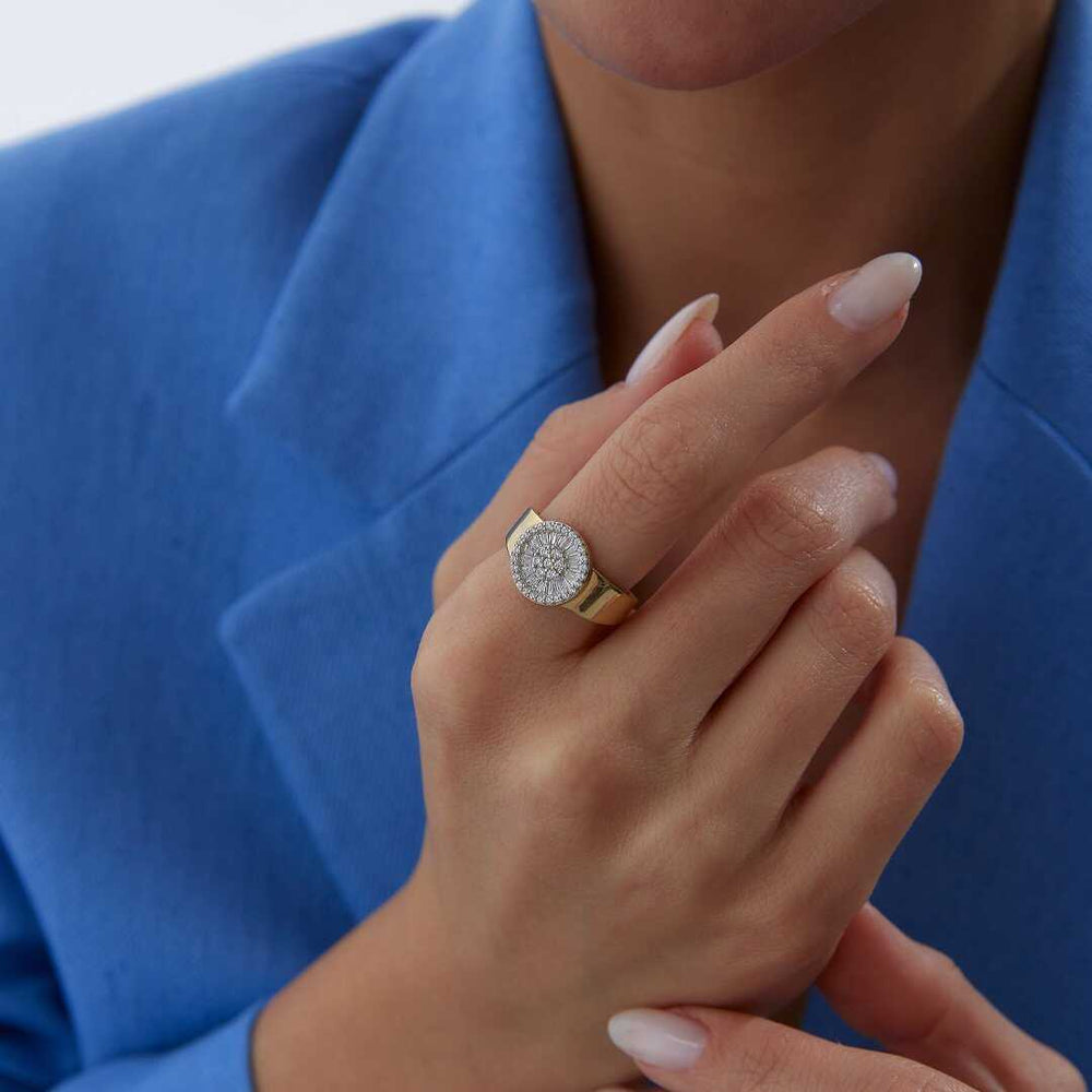 Trapez Big Baguette Ring - Solid 14k Gold Ring