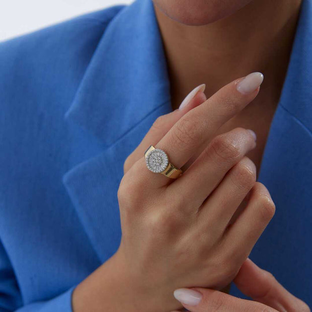 Trapez Big Baguette Ring - Solid 14k Gold Ring