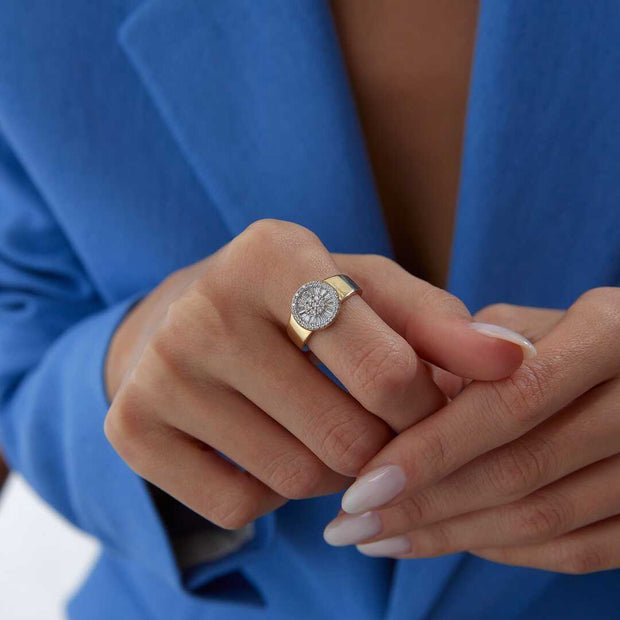 Trapez Big Baguette Ring - Solid 14k Gold Ring