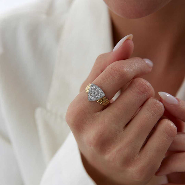 Trapez Cordon Ring - Solid 14k Gold Ring
