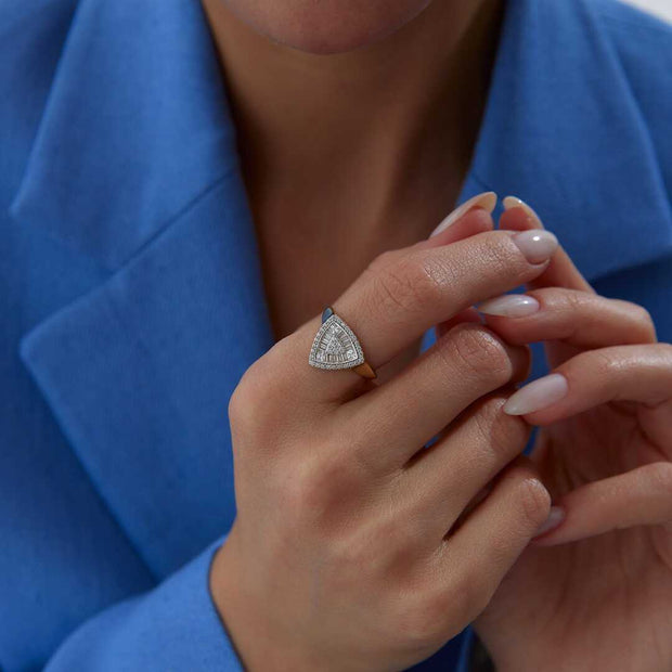 Trapez Ring - Solid 14k Gold Ring