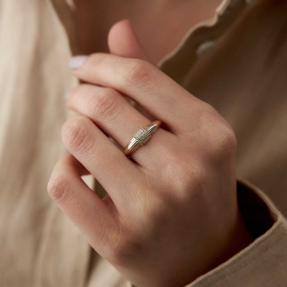 Croissant Ring in 14k Gold - Solid 14k Gold Ring