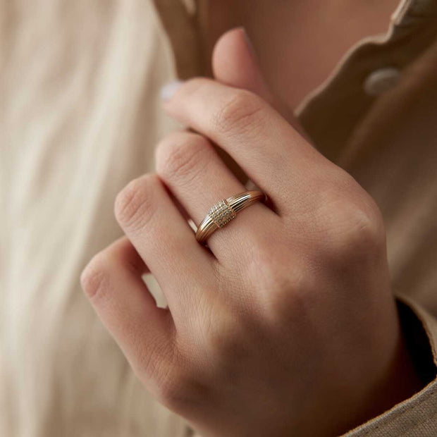 Croissant Ring in 14k Gold - Solid 14k Gold Ring