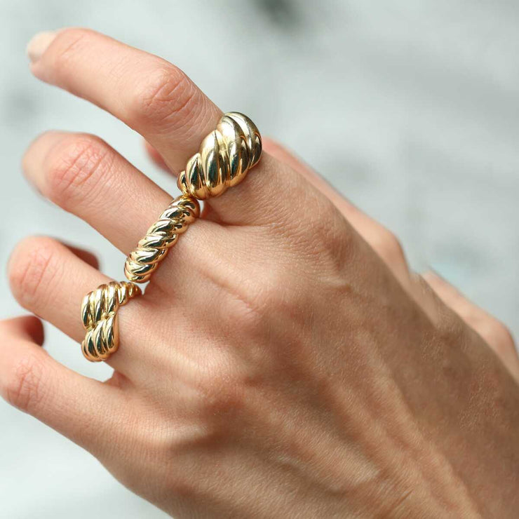 Croissant Ring in 14k Gold - Solid 14k Gold Ring