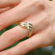 14k Gold Croissant Ring - Solid 14k Gold Ring