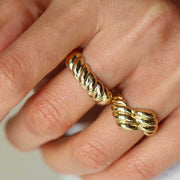 14k Gold Croissant Ring - Solid 14k Gold Ring