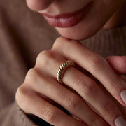 14k Gold Croissant Ring - Solid 14k Gold Ring