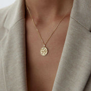 14k Gold Cancer Zodiac Necklace - Solid 14k Gold Necklace