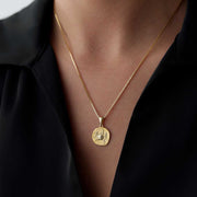 14k Gold Cancer Zodiac Necklace - Solid 14k Gold Necklace