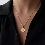 14k Gold Cancer Zodiac Necklace - Solid 14k Gold Necklace