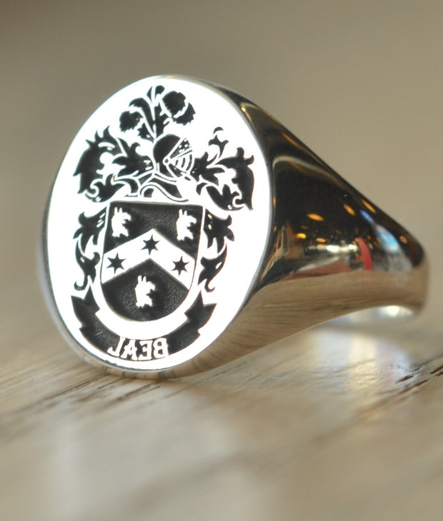 Custom Made Family Crest Ring - Beal Crest - Any Crest-Minimalist Designs