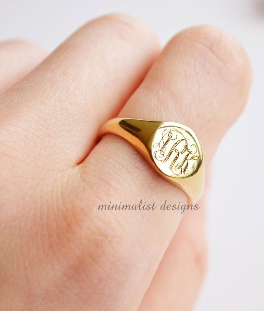 Personalized Monogram Signet Ring