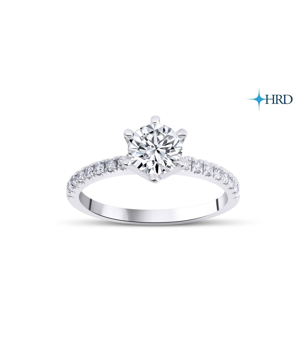 Round Cut HRD Certified Solitaire Diamond Ring