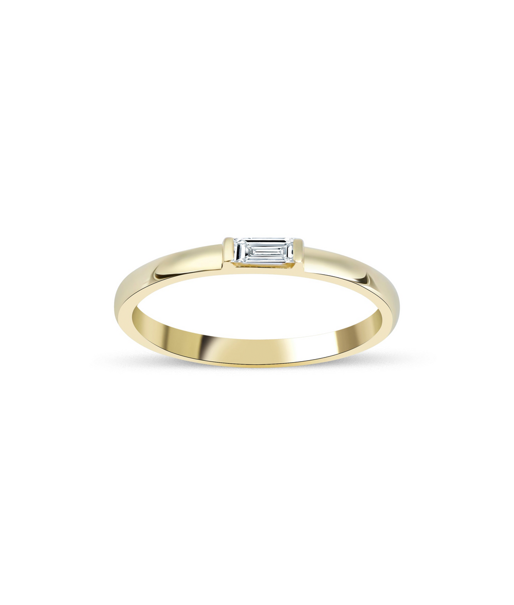 Baguette Cut Diamond Solitaire Ring