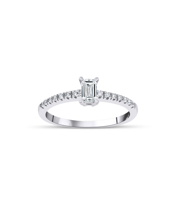 Emerald Cut Diamond Solitaire Ring