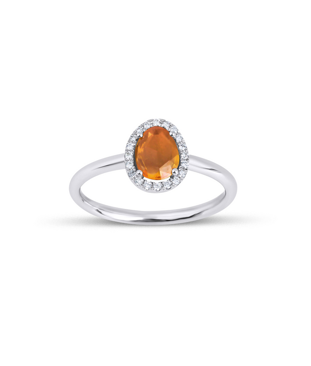 Yellow Sapphire Diamond Design Ring