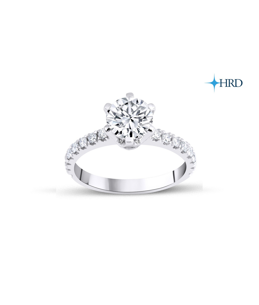 Round Cut HRD Certified Solitaire Diamond Ring