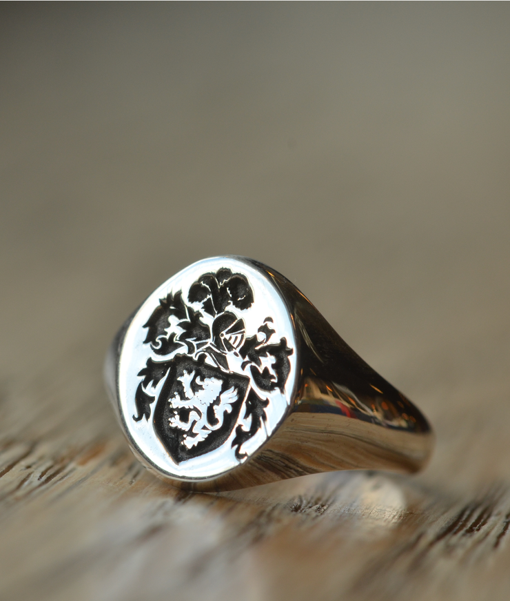 Personalized Coat of Arms Rings - Any Coat of Arms-Minimalist Designs
