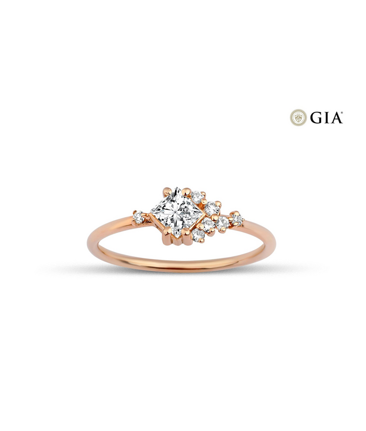 Princess Cut GIA Certified Solitaire Diamond Ring